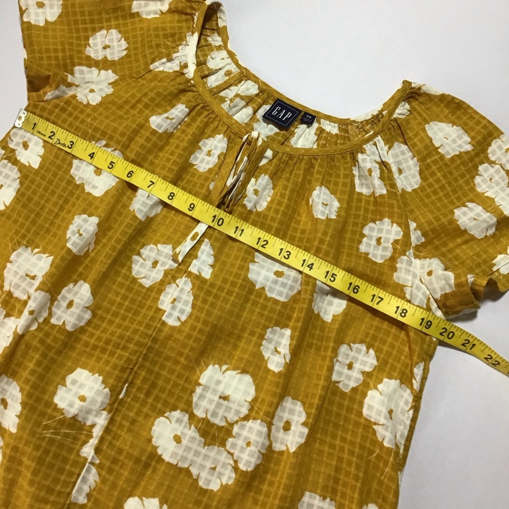 GAP Women's Mustard Floral Blouse - Picture 8 of 8